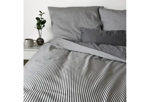 MAGANO Wendebettwäsche, Bambus & Baumwolle Satin, Luxus Bettwäsche Streifen, 400 TC Luxusqualität, Hypoallergen, Thermoregulierend