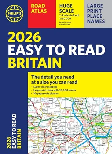 Philip's Easy to Read Road Atlas of Britain: (A4 Paperback) (Philip's Road Atlases) 2026