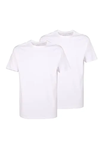 Ceceba Herren T-Shirt, Kurzarm, Baumwolle, Single Jersey, Navy, Uni, 2er Pack (DE/NL/SE/PL, Numerisch, 54, Regular, Regular, Weiß)