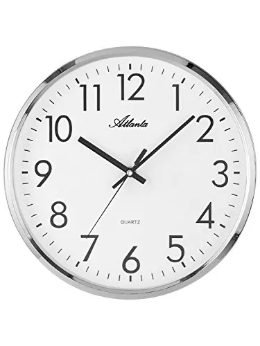 Atlanta Wanduhr 4316 - Moderne Wanduhr mit geräuschlosem Quarzwerk - Wohnaccessoires – Die Atlanta Wanduhr 4316 bietet ein zeitloses Design und ein leises Quarzwerk, ideal für ruhige Räume. Mit gut lesbaren arabischen Ziffern und hochwertigem ABS-Gehäuse ist sie langlebig und vielseitig einsetzbar.