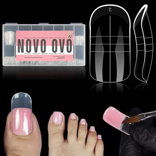 NOVO OVO Doppel-Nagelformen für Zehennägel – 300 Stück, 15 Größen