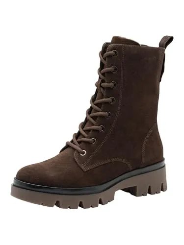 Tamaris Comfort Damen Stiefeletten zum Schnüren mit Reißverschluss, Braun (Mocca Suede) - Wanderschuhe mit EASY STRETCH für flexible Passform und REMOVABLE SOCK für individuellen Komfort – ideal für stilvolle Abenteuer.