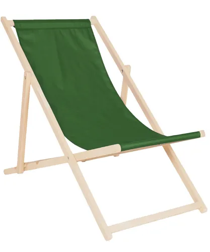 Relaxliege Klappstuhl Gartenliege in Grün - 3-fach verstellbare Relaxliege, klappbar und stapelbar, ideal für Garten, Terrasse oder Strand. Robustes Holz und wasserfester Stoff bieten höchsten Komfort und Langlebigkeit.