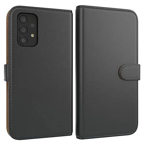EAZY CASE Tasche kompatibel mit Samsung Galaxy A23 5G Schutzhülle mit Standfunktion Klapphülle im Bookstyle, Handytasche Hülle Flip Cover mit Magnetverschluss und Kartenfach, Kunstleder, Schwarz