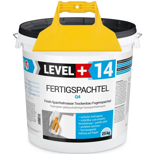 Fertigspachtel Q1-Q4 Glättspachtel 25kg - Fugenmörtel & Putz, gebrauchsfertige Spachtelmasse für einfache Anwendung und perfekte Glättung von Wänden im Innenbereich.