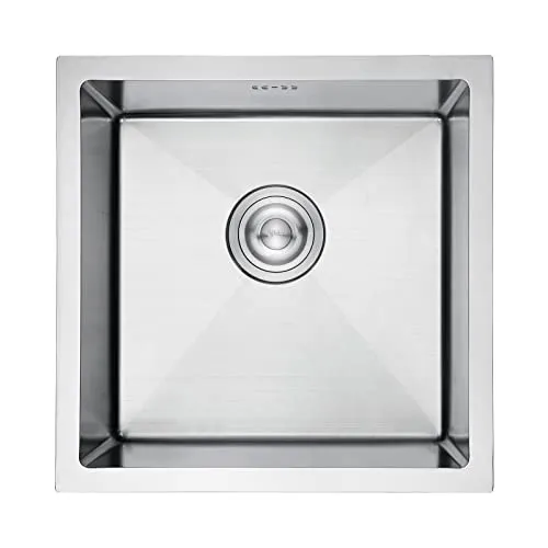 Ibergrif M84040 Küchenspüle 40 x 40 cm, Unterbauspüle m. Ablauffilter, Edelstahl