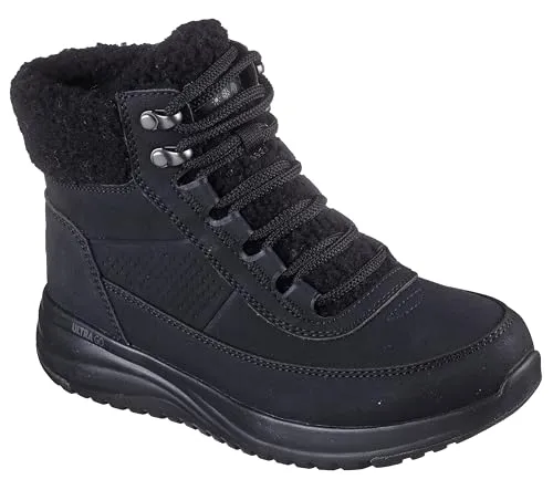 Skechers On-The-Go Stellar - Alpine Adventure Winterschuhe Damen - Wanderschuhe mit Slip-On Design, ideal für jeden Tag und bequem für alpine Abenteuer in Schwarz.