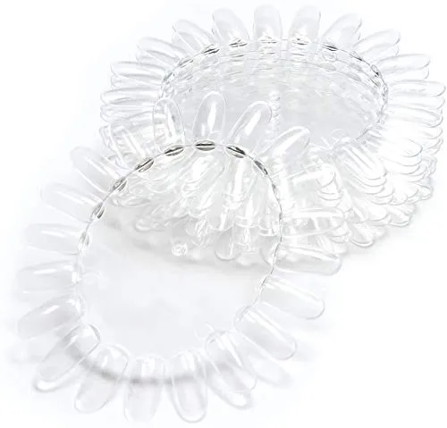 ANCLLO 10 Stück klare Nagellack-Farbkarten Nagelfarbe Spitzen Rad Nagellack Probe Tester Rad für Home Salon mit je 20 Nägeln zum bemalen mit UV-Gel Nagellack Nailart,Farbdisplay