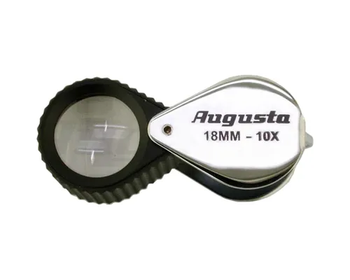 Produktbild AUGUSTA Uhrmacherlupe Taschenlupe Einschlaglupe 10-fach mit Gummirand