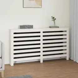 vidaXL Heizkörperverkleidung Weiß 153x19x84 cm aus Kiefernholz - Verleihe deinem Heizkörper mit dieser stilvollen Verkleidung aus massivem Kiefernholz eine dekorative Note. Die praktische Ablagefläche und das moderne Lamellen-Design passen optimal zu jeder Einrichtung.