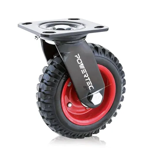POWERTEC 17051V Schwerlast-Industrierolle, 20,3 cm, 1 Stück, Drehgelenk, 20,3 cm