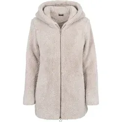 Urban s Damen Sherpa Kapuzenpullover - Regular Fit, Sand, XS - Funktionsjacke aus kuscheligem Kunstfell, mit Full-Zip Reißverschluss und zwei praktischen Taschen, ideal für kühle Tage und ein stylisches Outfit.