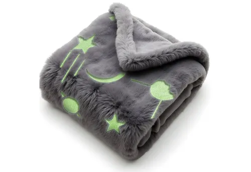 Wohndecke Im Dunkeln leuchtende Sternen-Wohndecke – Weiche Mikrofaser für Kinder, Feluna, Kinder Plüschdecke Tages-Decke