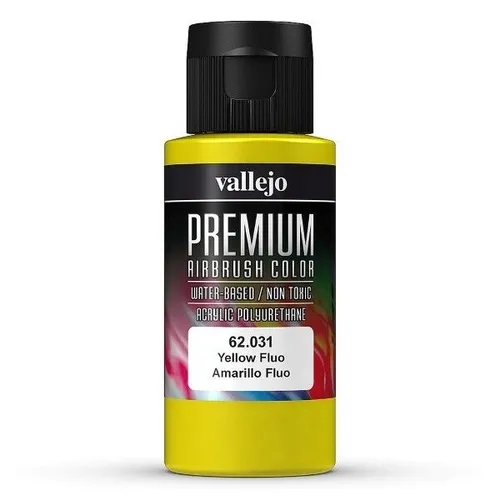  Vallejo Premium: Yellow Fluo  60ml 62.031 Airbrushfarbe 90,83€/l