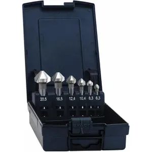 Exact 05527 Kegelsenker Set, Ø 6,3-20,5mm, 90°, HSS, DIN 335C, 6 Stück