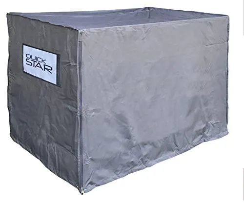 QUICK STAR Gitterbox Abdeckung 125x85x87cm Grau - Robuste Abdeckhaube aus polyester/PVC-beschichtetem Material, ideal für Gitterboxen. Wasserdicht versiegelte Nähte und eingenähter Kordelzug sorgen für optimalen Schutz.