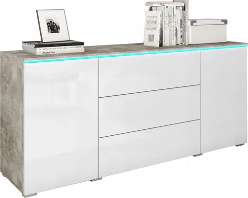 Moderne 150 cm breite Kommode mit 3 Schubladen für das Wohnzimmer