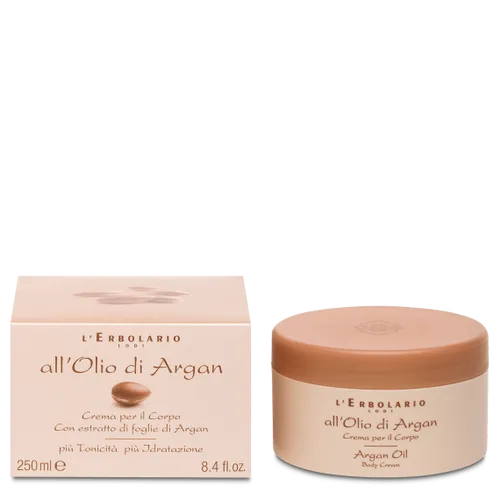 L'erbolario Körpercreme All' 'ol Io mit Argan-Öl 250ml - Tagespflege mit intensiver Feuchtigkeit, reich an wertvollem Argan-Öl für geschmeidige und gut genährte Haut.