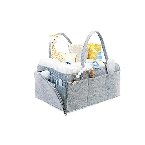 Copiel Windel Organizer, tragbare Wickeltasche Filz Baby Windel Organizer mit austauschbaren Fächern für Wickeltisch, Beißring, Windel, Lätzchen, Dusche Geschenkkorb
