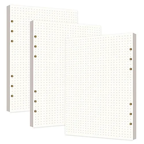 Packungen A5 Papier Gepunktet,A5 Refill Paper 240 Blätter (480 Seiten) für 6 Ring Binder Notizbuch,Nachfülleinlagen für Filofax Notizen Tagbuch Skizze Bullet Journal Malerei 3