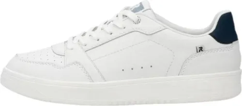 Rieker Herren Low Sneaker Weiß Glattleder Größe 40 - Sneaker aus hochwertigem weißen Glattleder mit verstärktem Fersenbereich für Stabilität und einem gepolsterten Wechselfußbett für individuellen Komfort. Ideal für Alltag und Freizeit.