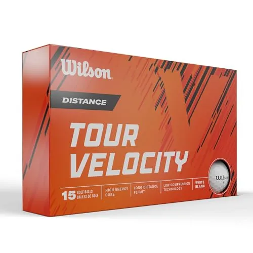Wilson Unisex-Adult Tour Velocity Golfball - Golfbälle für höchste Präzision und Geschwindigkeit, 4-teilige Konstruktion für maximale Reichweite und Spin bei Wedge-Schlägen.