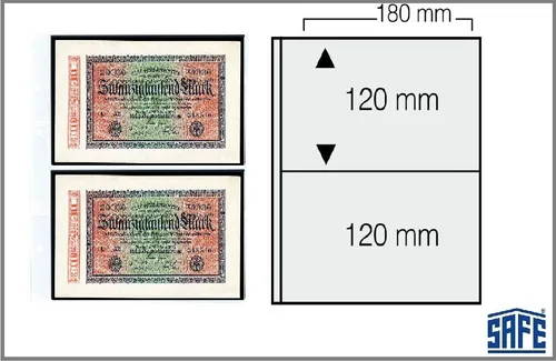 1-SAFE-ARTline-1277-Ergänzungsblätter-Banknotenhüllen-2-Fächer-120x180mm