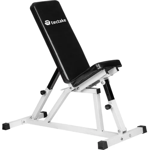 TecTake Hantel- und Schrägbank schwarz/weiß 402269 - Hantelbänke für effektives Training zu Hause. 7 verstellbare Positionen für individuelle Anpassung und komfortable Polsterung sorgen für ein optimales Workout.