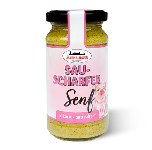 Altenburger Sauscharfer Senf verfeinert mit schwarzem Pfeffer 200ml