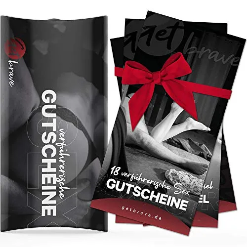 getbrave Sexgutscheine - Erotische Gutscheine in edler Geschenkbox - Überrasche Deine/n Liebste/n mit 18 kreativen Paargutscheinen in einer hochwertigen Geschenkbox. Ideal für besondere Anlässe oder als liebevolle Aufmerksamkeit zwischendurch.
