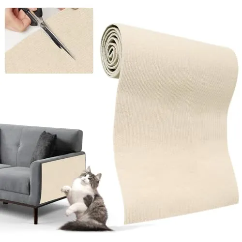 Produktbild Yokuni Kratzmatte Katze, 200cmx40cm Selbstklebend Kratzteppich Katze Wand Kratzmatte für Katzen Katzenkratzwand Kratzbretter Katze Wand DIY Climbing Cat Scratcher