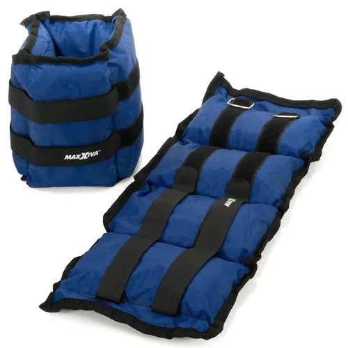MAXXIVA Gewichtsmanschetten Set 2 x 4 kg Laufgewichte Blau Arm Bein-Gewichte