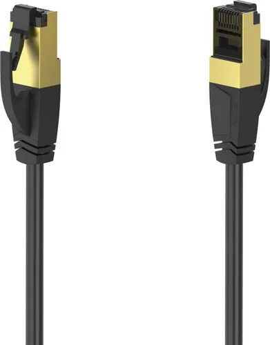 Hama Cat 8 Netzwerkkabel 3m - Hochgeschwindigkeits-Gigabit Ethernet bis zu 40 Gbps, doppelt geschirmt und halogenfrei für sicheres Internet