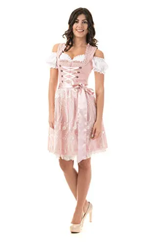 Dirndl Trachtenkleid Damen Nicole IN ROSA 3.TLG 44