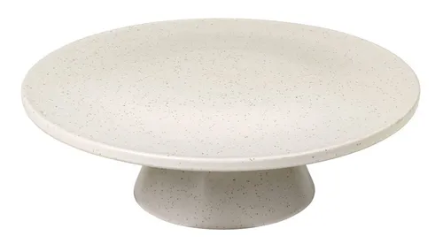 Broste Copenhagen Servierplatte NORDIC VANILLA 30 cm - Servierplatte aus Steingut mit reaktiver Glasur, einzigartiges nordisches Design, ideal für selbstgemachte Kuchen und Torten, jedes Stück ein Unikat dank individueller Farbverläufe.