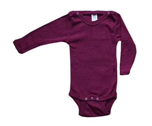 Engel Natur Baby Body langarm 50/56 - Bodys für Baby-Jungen aus 70% Wolle und 30% Seide, warm und temperaturausgleichend, GOTS zertifiziert und in Deutschland hergestellt.