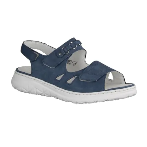 Waldläufer H-Joline 756003-263 Denim (Blau) - Bequeme Sandale mit loser Einlage - Wanderschuhe: Bequeme Sandale aus hochwertigem Leder mit herausnehmbarer Synthetik-Decksohle, ideal für entspannte Wanderungen und Alltag.
