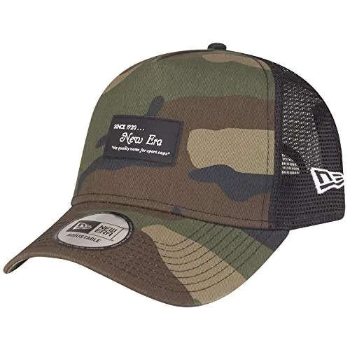New Era Adjustable A-Frame Trucker Cap - Brand Patch Wood