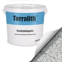 Terralith Buntsteinputz Mosaikputz 2mm 14 kg BSP100 Weiss Grau - Vielseitiger Dekorationsputz für Innen- und Außenflächen, hoch belastbar und schmutzunempfindlich. Ideal für stark beanspruchte Bereiche, mit zahlreichen Gestaltungsmöglichkeiten.