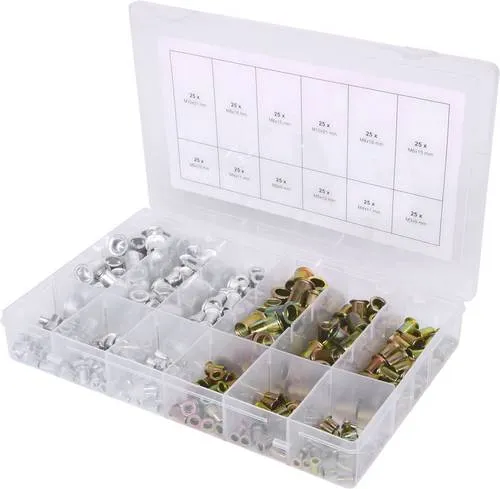 KS Tools 970.0630 Sortiment Gewindenieten, Stahl und Aluminium - Blindniet-Werkzeuge: 300-tlg. Sortiment von M3x9mm bis M10x21mm, ideal für vielseitige Anwendungen und immer griffbereit im stabilen Kunststoffkoffer.