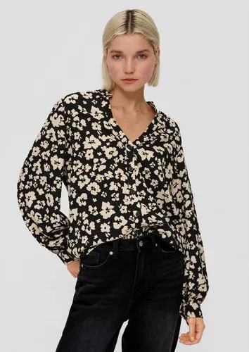 s.Oliver Langarmbluse mit Tunika-Ausschnitt - Leichte Crêpe Bluse im Regular Fit, ideal für jeden Anlass. Rückenlänge von 64,5 cm bei Größe 36 für perfekten Sitz und Tragekomfort.