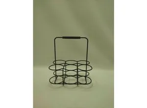 Justinus Flaschenträger LIFESTYLE, Schwarz matt - Flaschenträger aus Edelstahl für 6 Flaschen, stilvolles Design und praktische Handhabung für gesellige Abende.