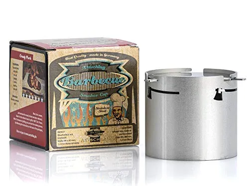 Axtschlag Smoker Cup - Edelstahl Räucherbox für delikate Aromen - Grillzubehör mit hochwertiger Räucherbox aus Edelstahl für ein intensives Raucharoma. Einfach zu verwenden mit Räucherchips - ideal für Holzkohle- und Gasgrills. Maße: 90 x 80 mm.