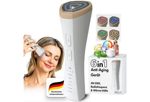 BeautiQ Gesichtsmassagegerät RF Lumèra 6 Funktionen in 1 Gerät für schöne Haut, EMS, Anti-Aging, Full Inclusive Set, Radiofrequenz, Tiefenreinigung, Lifting-Modus, Glow-Boost, Augenpflege, Kühlung