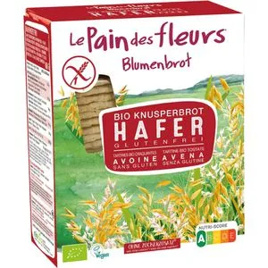 Le-Pain-des-Fleurs Knusperbrot Blumenbrot Hafer, Bio, glutenfrei, 150 g, je 75 g, 2 Pack