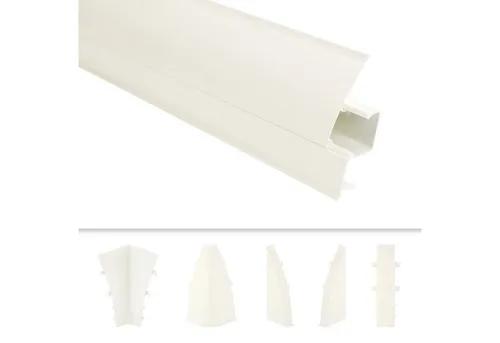 Lemal Sockelleiste, PVC 65x23mm - Fußleisten mit Kabelkanal - (10 Meter / 5 Leisten) Laminatleiste Kabelführung Vinyl