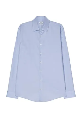 Seidensticker Herren Business Slim Bügelfrei Kent Langarmhemd, Mittelblau 11, 42 EU - Herrenhemden mit weitenverstellbarer Manschette und diskreter Brusttasche, ideal für einen gepflegten Auftritt ohne Bügeln.