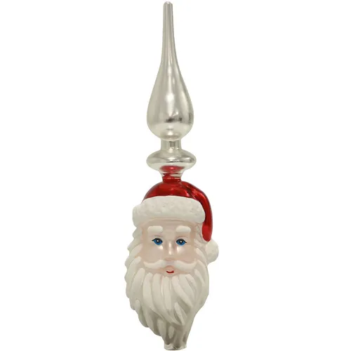Baumspitze Glas Weihnachtsmann Christbaumspitze 34cm Handgefertigt Festlicher