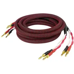 Dynavox Perfect Sound Lautsprecherkabel 2m - Hochwertiges 2er Set, 4x 2,5 mm² OFC Kupfer für beste Klangauflösung und festen Halt