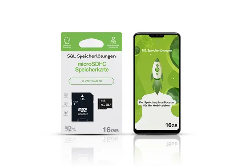 Tec-Expert microSD Karte S&L für LG V50 ThinQ 5G Speicherkarte (16 GB, Class 10, microSDHC)